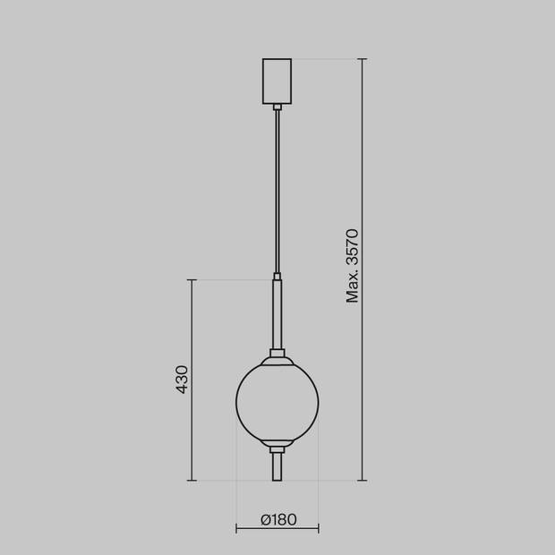 Maytoni - Hanglamp The Sixth Sense - Messing - Ø18