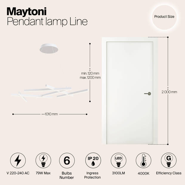 Maytoni - Hanglamp Line - Wit