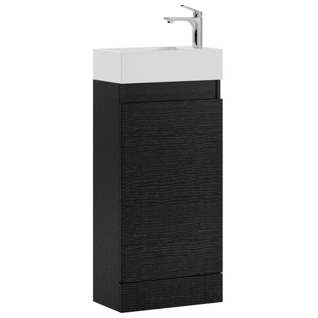 Badplaats Toiletmeubel Peru 40cm - zwart houtnerf