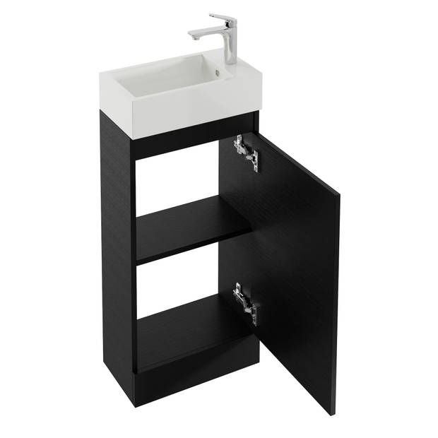 Badplaats Toiletmeubel Peru 40cm - zwart houtnerf