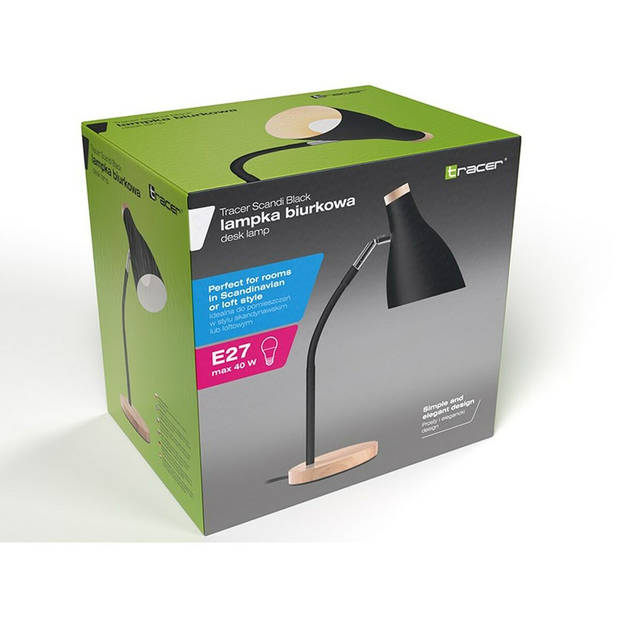 Bureaulamp Tracer Scandi Zwart Staal 40 W 15 X 40 X 17 CM