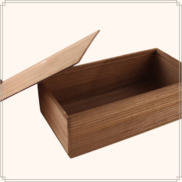 OTIX Tissue box Houder - Bruin- Rib Hout - 25x14x8cm