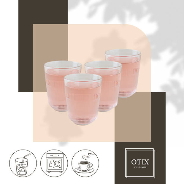 OTIX Theemok - Drinkglazen - Koffiemok - Limonade - glazen - 320ml - Set van 4