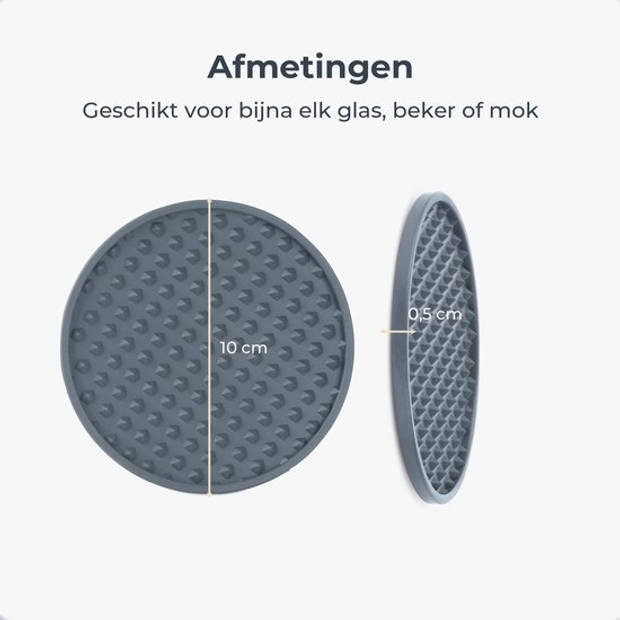 Castagnola Siliconen Onderzetters voor Glazen met Houder – Anti Slip - Set van 14 – Grijs