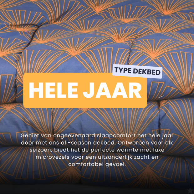 HappyBed Toffee 240x220 - Wasbaar dekbed zonder overtrek - Bedrukt dekbed zonder hoes