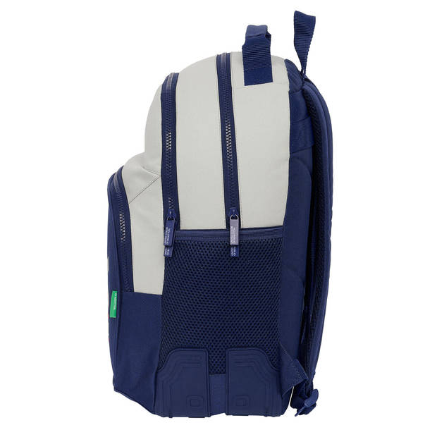 Schoolrugzak Benetton Varsity Grijs Marineblauw 32 x 42 x 15 cm