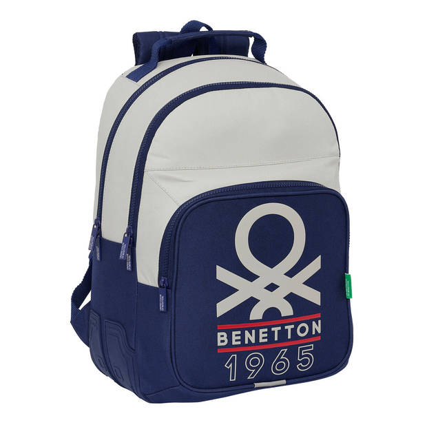 Schoolrugzak Benetton Varsity Grijs Marineblauw 32 x 42 x 15 cm