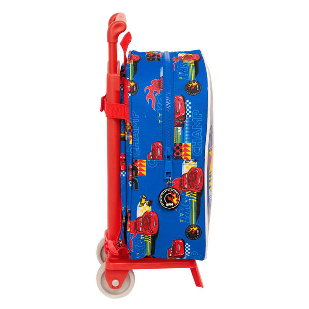 Schoolrugzak met Wielen Cars Race ready Blauw 22 x 27 x 10 cm