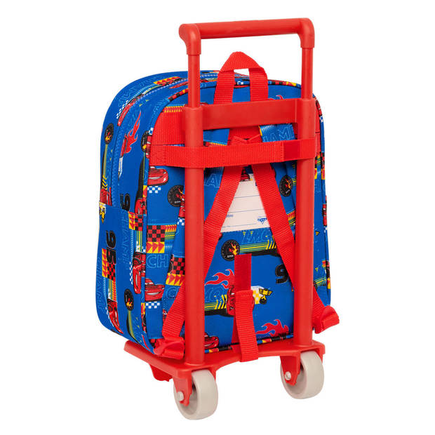 Schoolrugzak met Wielen Cars Race ready Blauw 22 x 27 x 10 cm