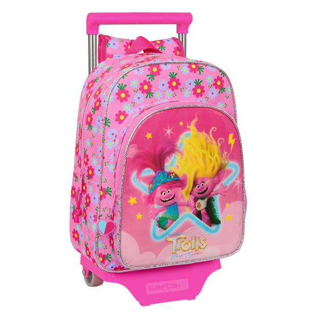 Schoolrugzak met Wielen Trolls Roze 26 x 34 x 11 cm