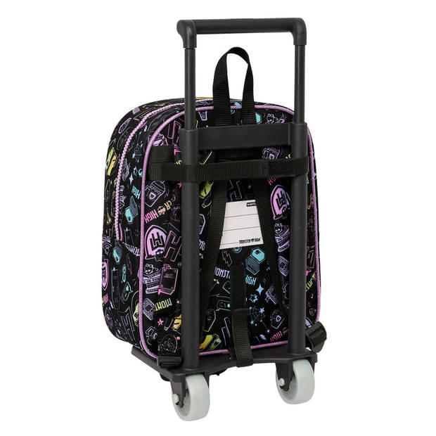 Schoolrugzak met Wielen Monster High Zwart 22 x 27 x 10 cm