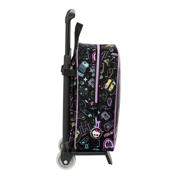 Schoolrugzak met Wielen Monster High Zwart 22 x 27 x 10 cm