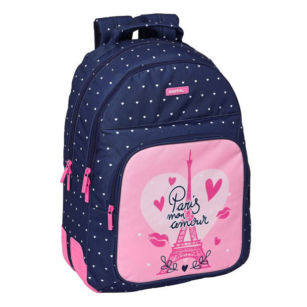 Schoolrugzak Safta Paris Roze Marineblauw 32 x 42 x 15 cm