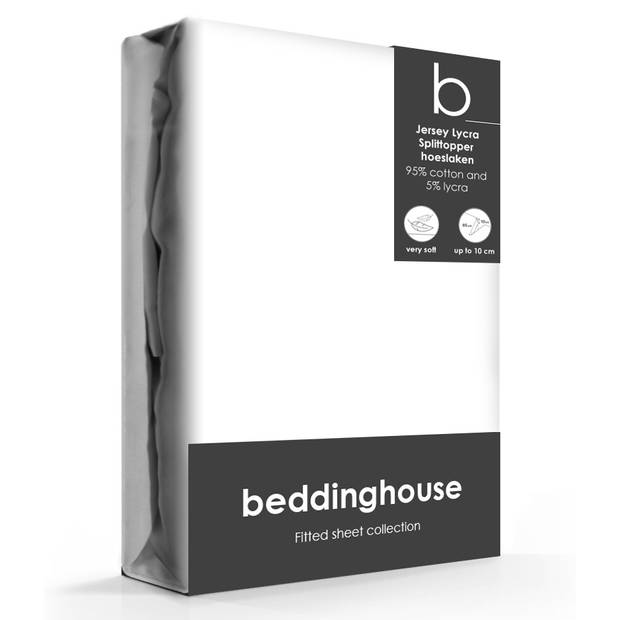 Beddinghouse Splittopper Hoeslaken Jersey-Lycra White-160 x 200/220 cm