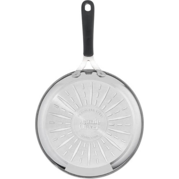 Tefal Jamie Oliver Kitchen Essentials Pannenset - Koekenpannen Ø20/24/28cm + Wokpan Ø28cm - RVS - Siliconen Handgreep