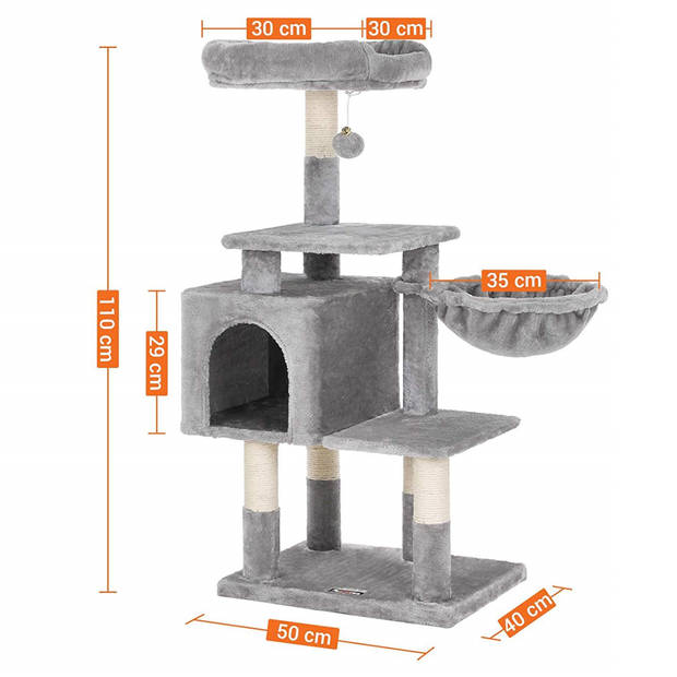 Krabpaal voor Grote Katten - Multiniveau Krabpaal - 110 cm Hoog