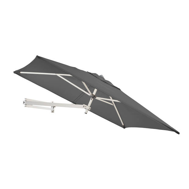 Rechthoekige Muurparasol - 200 x 140 cm - Parasol voor Muur of Wand - Donker Grijs