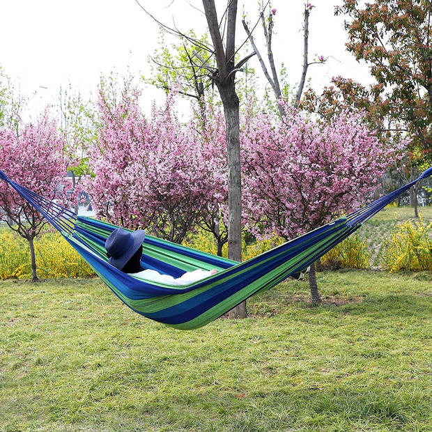 Hangmat - Hammock - 210 x 150 cm - Blauw en Groen