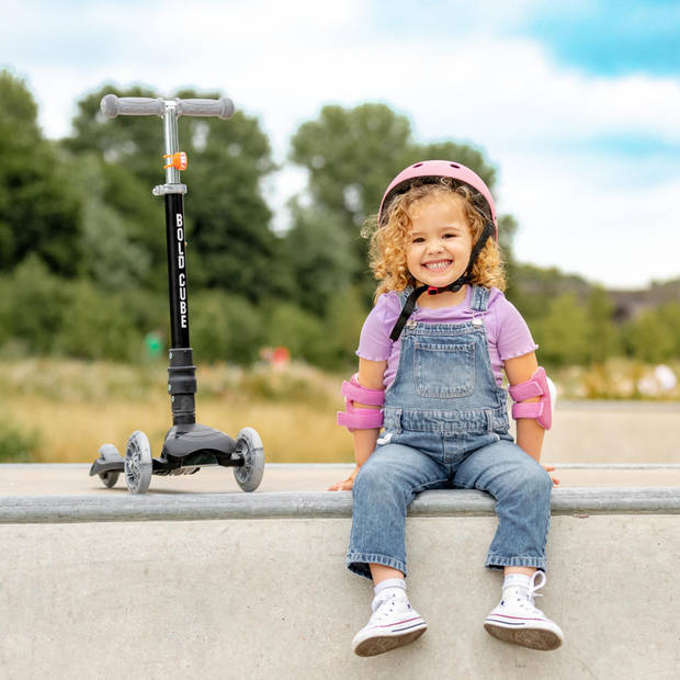 BOLDCUBE Kinderstep met 3 wielen - Rocket Zwart - voor jongens & meisjes van 2 - 8 jaar