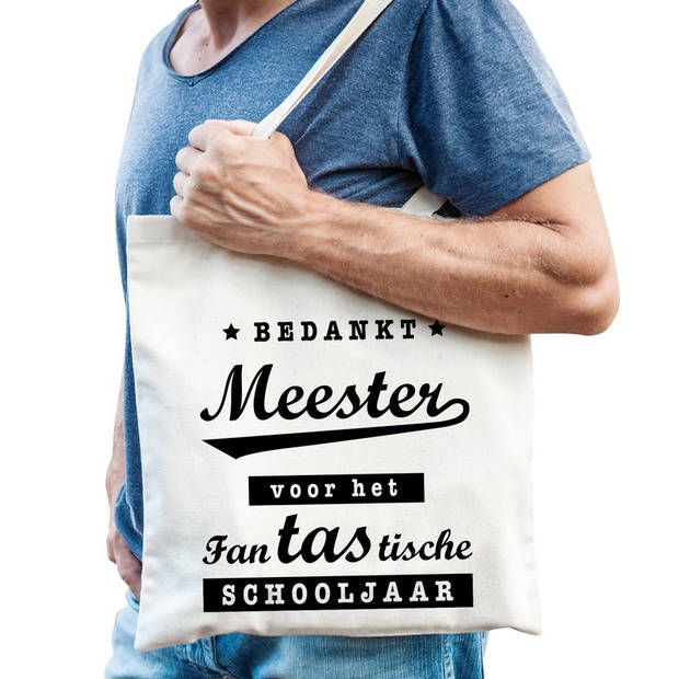 Bedankt meester cadeau tas katoen - Feest Boodschappentassen