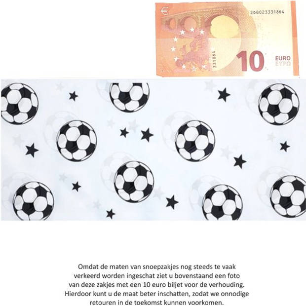 Knaak 25x Uitdeelzakjes Voetbal 12.5 x 27.5 cm - WK - EK - Cellofaan - Traktatie - Kado - Snoepzakje