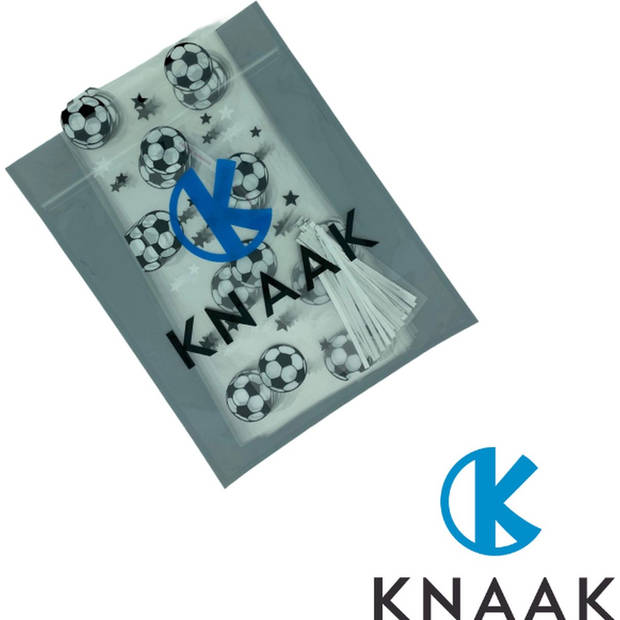 Knaak 25x Uitdeelzakjes Voetbal 12.5 x 27.5 cm- WK -EK -Cellofaan Plastic Traktatie Kado Zakjes -Snoepzakjes