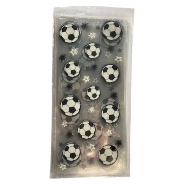 Knaak 25x Uitdeelzakjes Voetbal 12.5 x 27.5 cm - WK - EK - Cellofaan - Traktatie - Kado - Snoepzakje