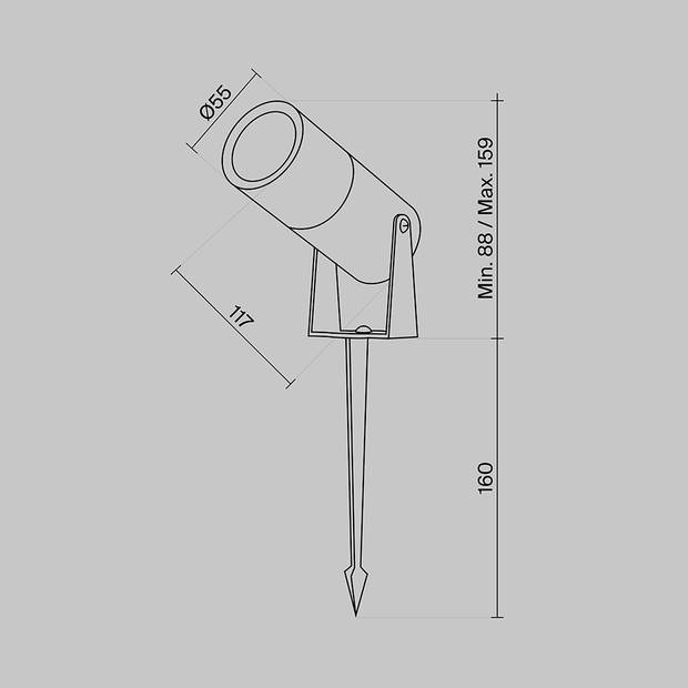 Maytoni Outdoor - Landschapsverlichting Bern - Wit - Ø5,5