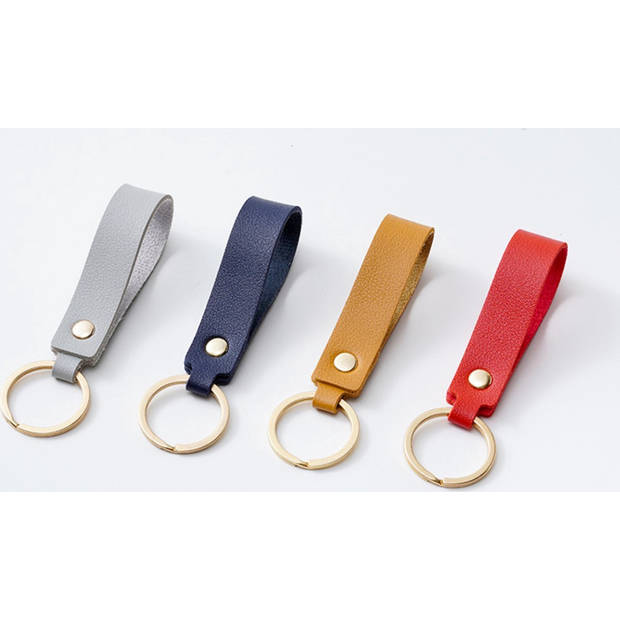 Luxe Sleutelhanger - Rood Leer - Hanger Goud - Dames & Heren Sleutel Hanger