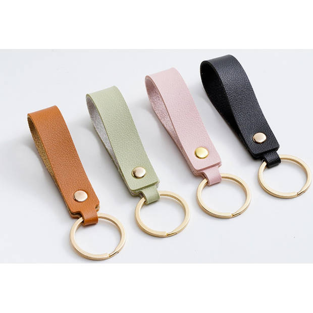 Luxe Sleutelhanger - Rood Leer - Hanger Goud - Dames & Heren Sleutel Hanger