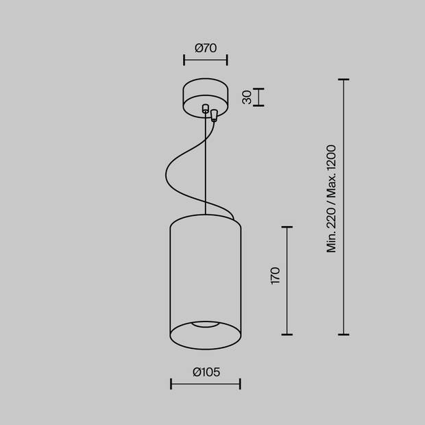 Maytoni Technical - Hanglamp Efir - Mat goud - Ø10,5