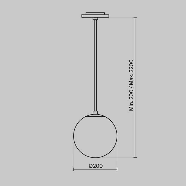 Maytoni Technical - Hanglamp Luna - Zwart en wit - Ø20