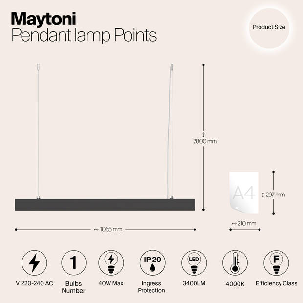 Maytoni Technical - Hanglamp Points - Zwart