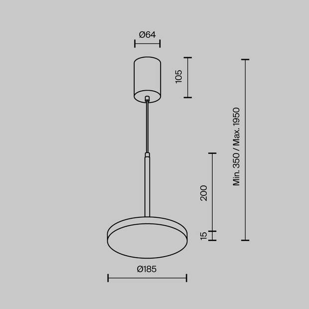 Maytoni Technical - Hanglamp Plato - Wit - Ø18,5