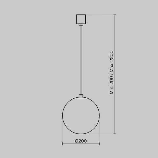 Maytoni Technical - Hanglamp Luna - Zwart en wit - Ø20