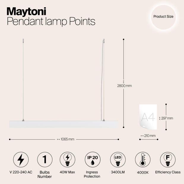 Maytoni Technical - Hanglamp Points - Wit