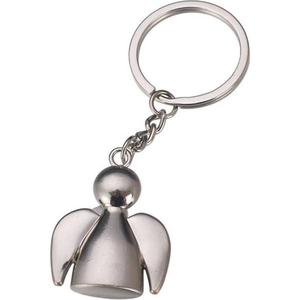 Knaak Sleutelhanger engel - Bescherm engel - Guardian angel - Beschermengel sleutelhanger - RVS - Zilver