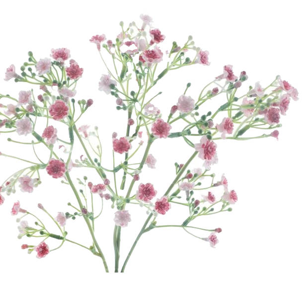 Bellatio Design Kunstbloem Gipskruid Viette - 45 cm - roze - tak - kunst zijdebloem - Gypsophila - Kunstbloemen