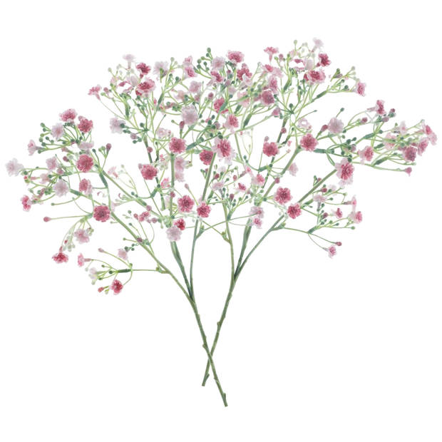 Bellatio Design Kunstbloem Gipskruid Viette - 45 cm - roze - tak - kunst zijdebloem - Gypsophila - Kunstbloemen