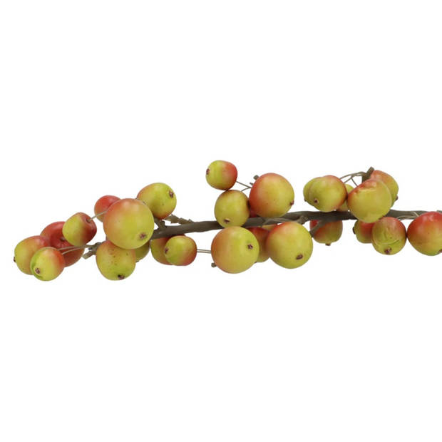 DK Design Kunstbloem fruit tak met appels - 66 cm - rood/groen - Kunst zijdebloemen - Kunstbloemen