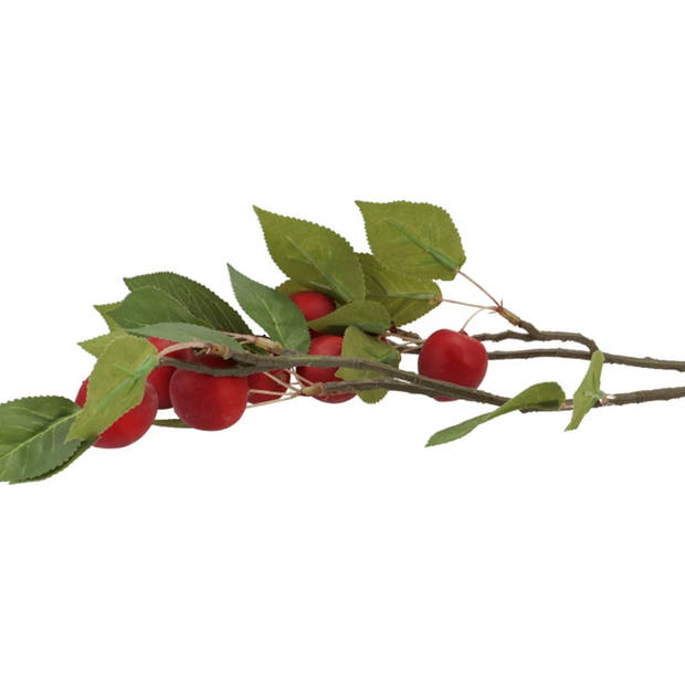 DK Design Kunstbloem fruit tak met appels - 76 cm - rood - Kunst zijdebloemen - Kunstbloemen