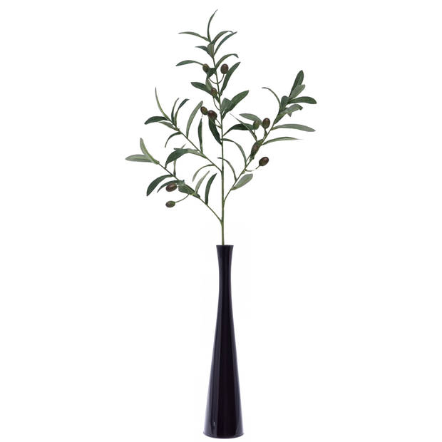 Bellatio Design Kunstbloem Olijf tak - 75 cm - olijfboom steel - Kunstbloemen