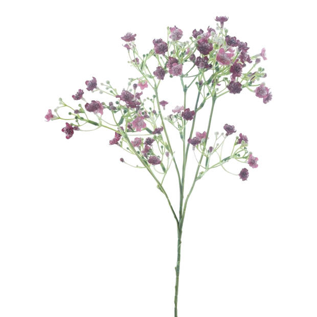 Bellatio Design Kunstbloem Gipskruid Viette - 45 cm - paars - tak - kunst zijdebloem - Gypsophila - Kunstbloemen