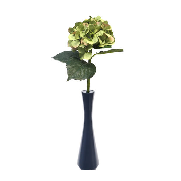 Bellatio Design Kunstbloem Hortensia tak - groen - 48 cm - losse steel - Kunst zijdebloemen - hydrangea - Kunstbloemen