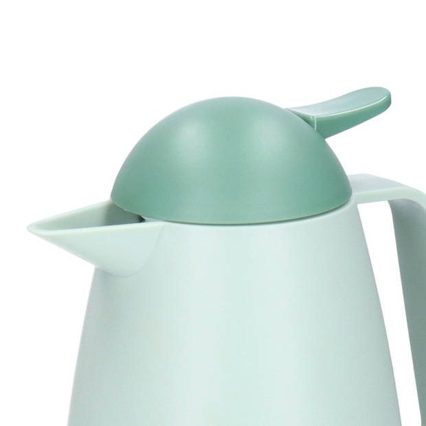 Excellent Houseware Koffiekan thermoskan - 1L - dubbelwandig - kunststof - groen - Thermoskannen