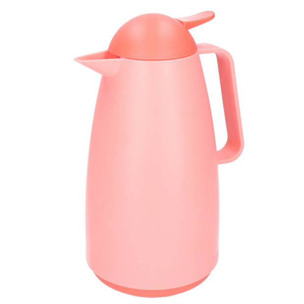 Excellent Houseware Koffiekan thermoskan - 1L - dubbelwandig - kunststof - roze - Thermoskannen