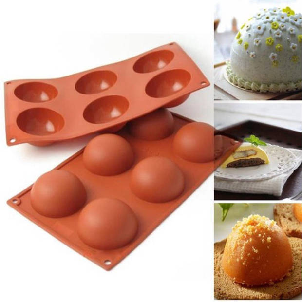 Knaak Kitchen Princess - Siliconen Bakvorm Halve Bollen - Halfrond Rond - 6 Stuks