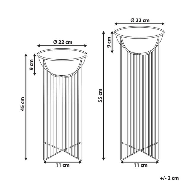 Beliani FICARIA - Bloempot voor binnen-Zwart-IJzer