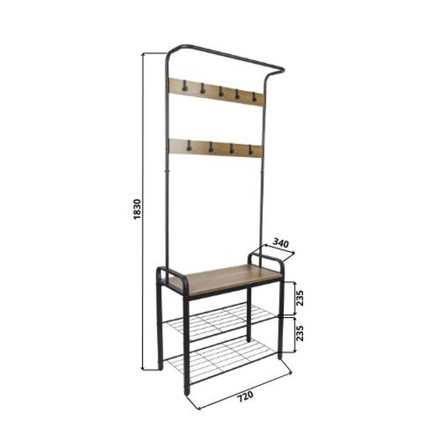 ERRO Kapstok met schoenenrek - 72x34x183cm