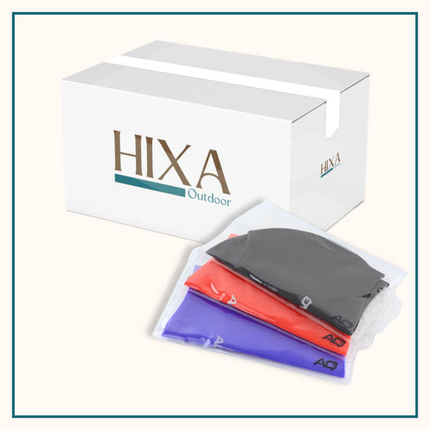 HIXA Aktive Badmuts - Zwemmuts - Volwassenen - 3 Stuks - Zwart - Blauw - Rood - Silicone